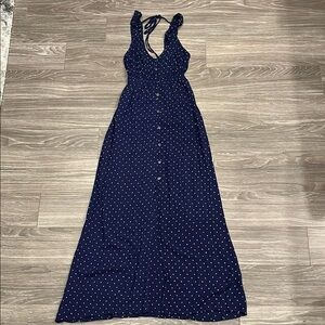 Billabong Navy Blue Polka Dot Maxi Dress